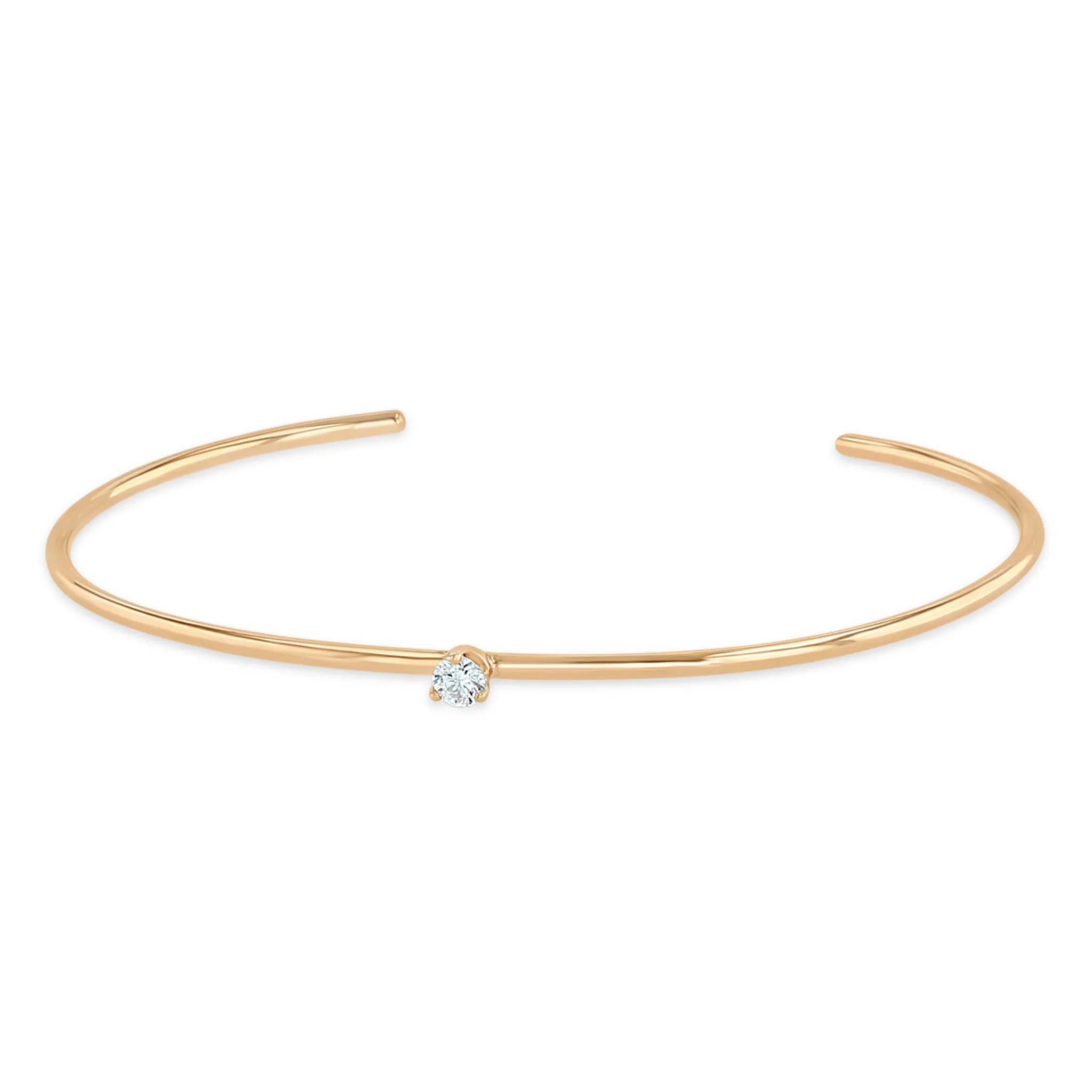 14k Single Prong Diamond Cuff