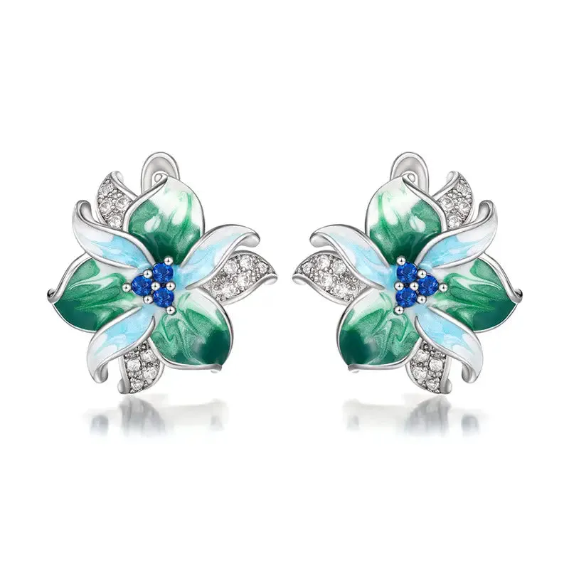 Colorful Flower Stud Earrings