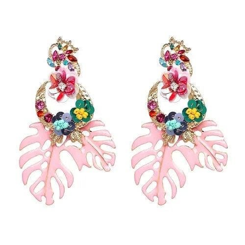 Vintage Vibrant Floral Earrings